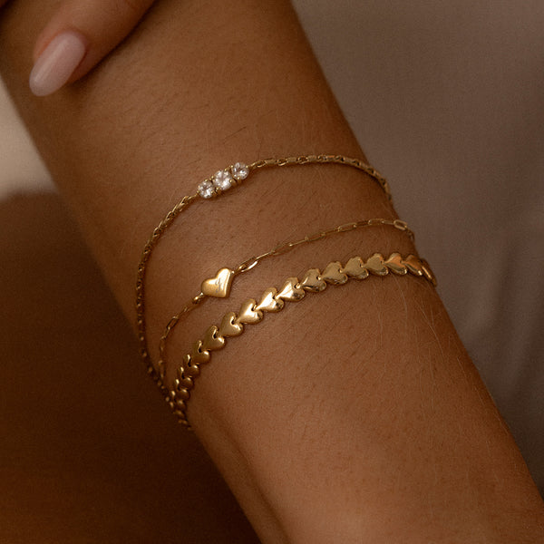 Herringheart Chain Bracelet | Gold