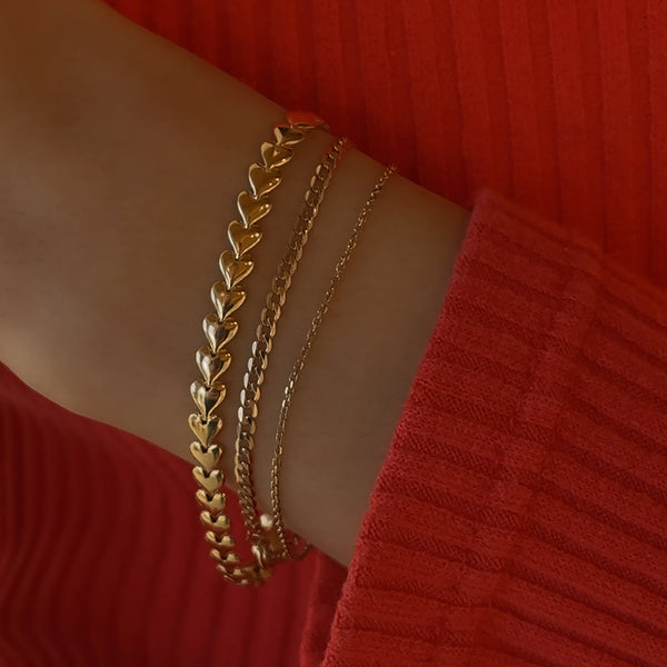 Herringheart Chain Bracelet | Gold