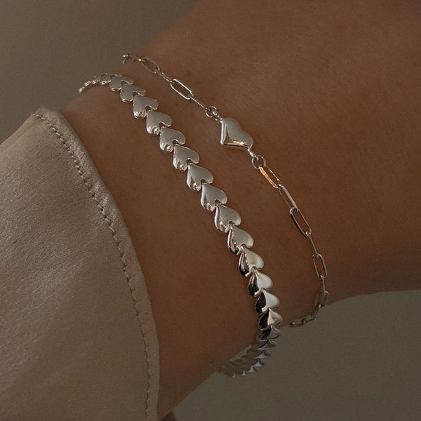 Herringheart Chain Bracelet | Silver