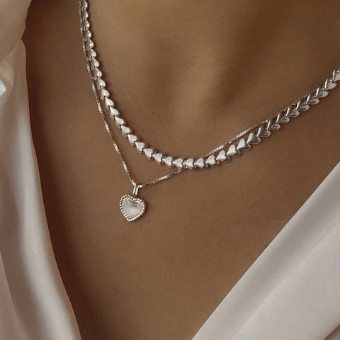 Herringheart Chain Necklace | Silver