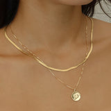 Horseshoe Coin Necklace | Gold