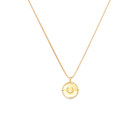 Horseshoe Coin Necklace | Gold