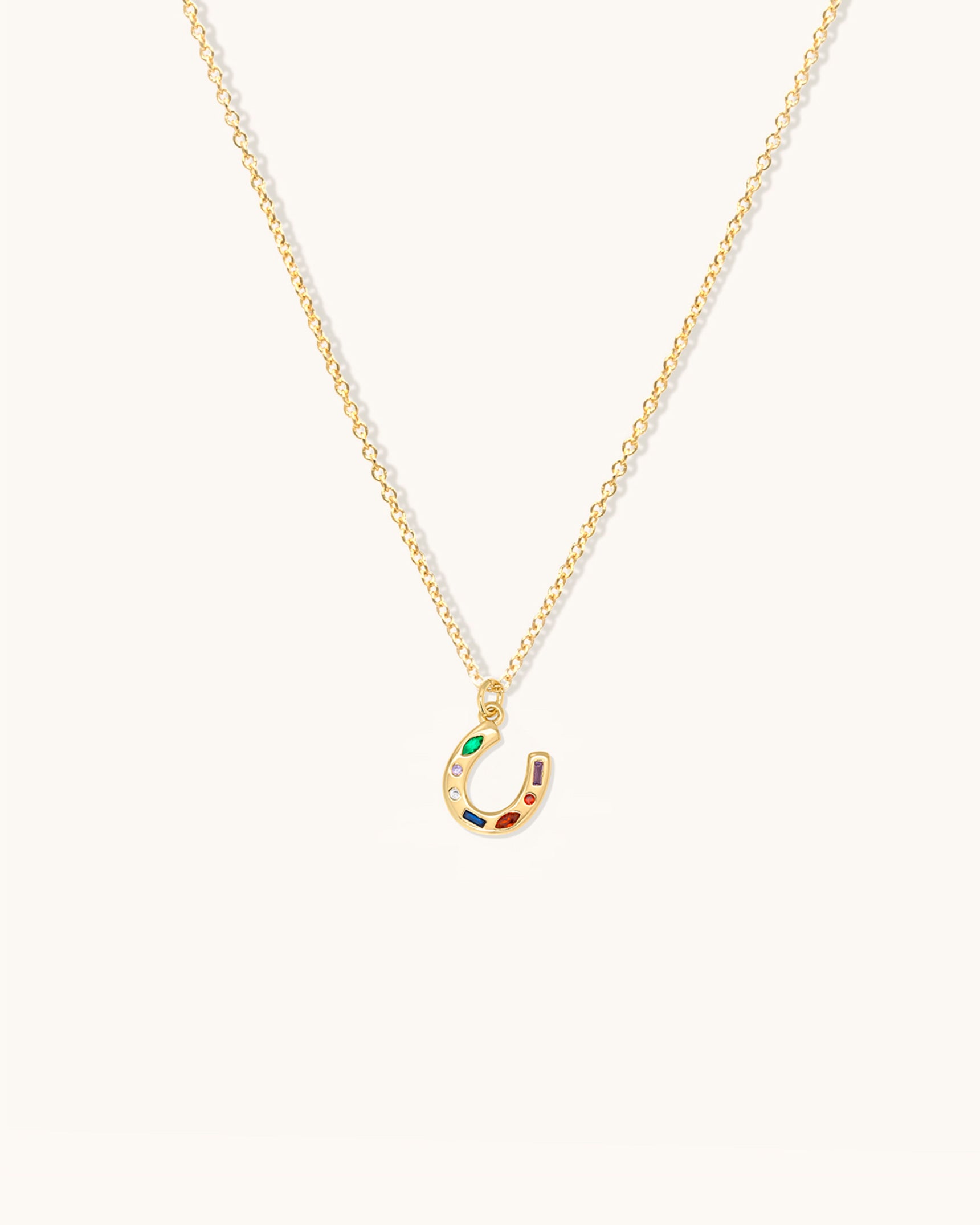 Horseshoe Gemstone Necklace