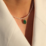 Jacquie Necklace | Pearl & Emerald