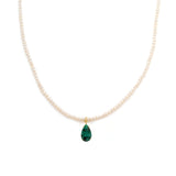 Jacquie Necklace | Pearl & Emerald