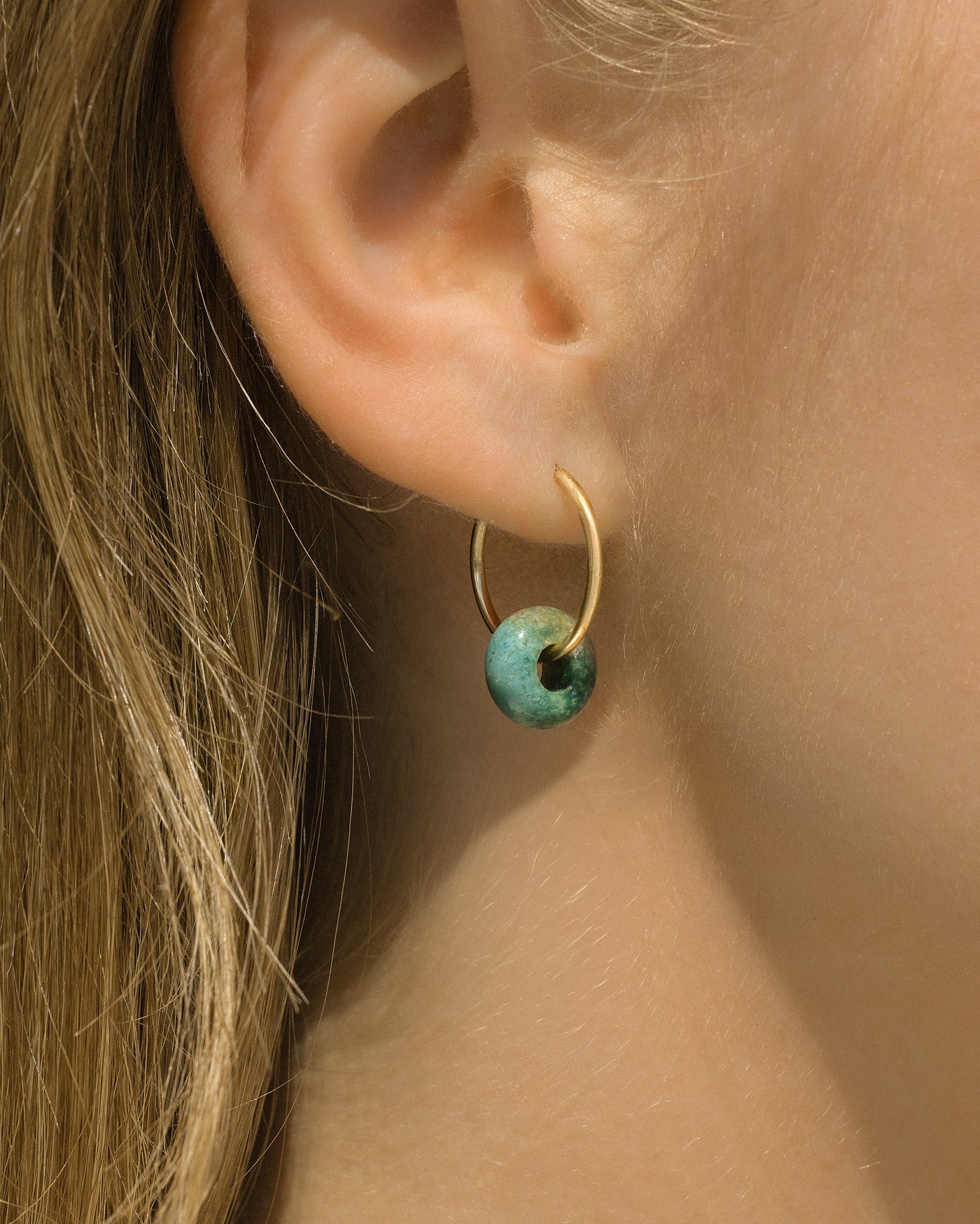 Jade Beaded Hoops