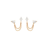 Marquise Chain Studs | White Topaz