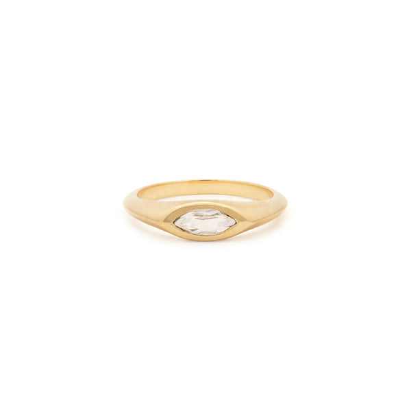 Marquise Signet Ring | White Topaz