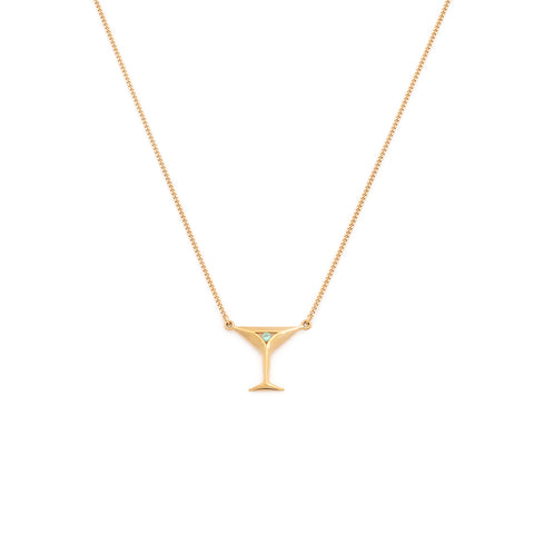 Martini Necklace | CZ & Gold