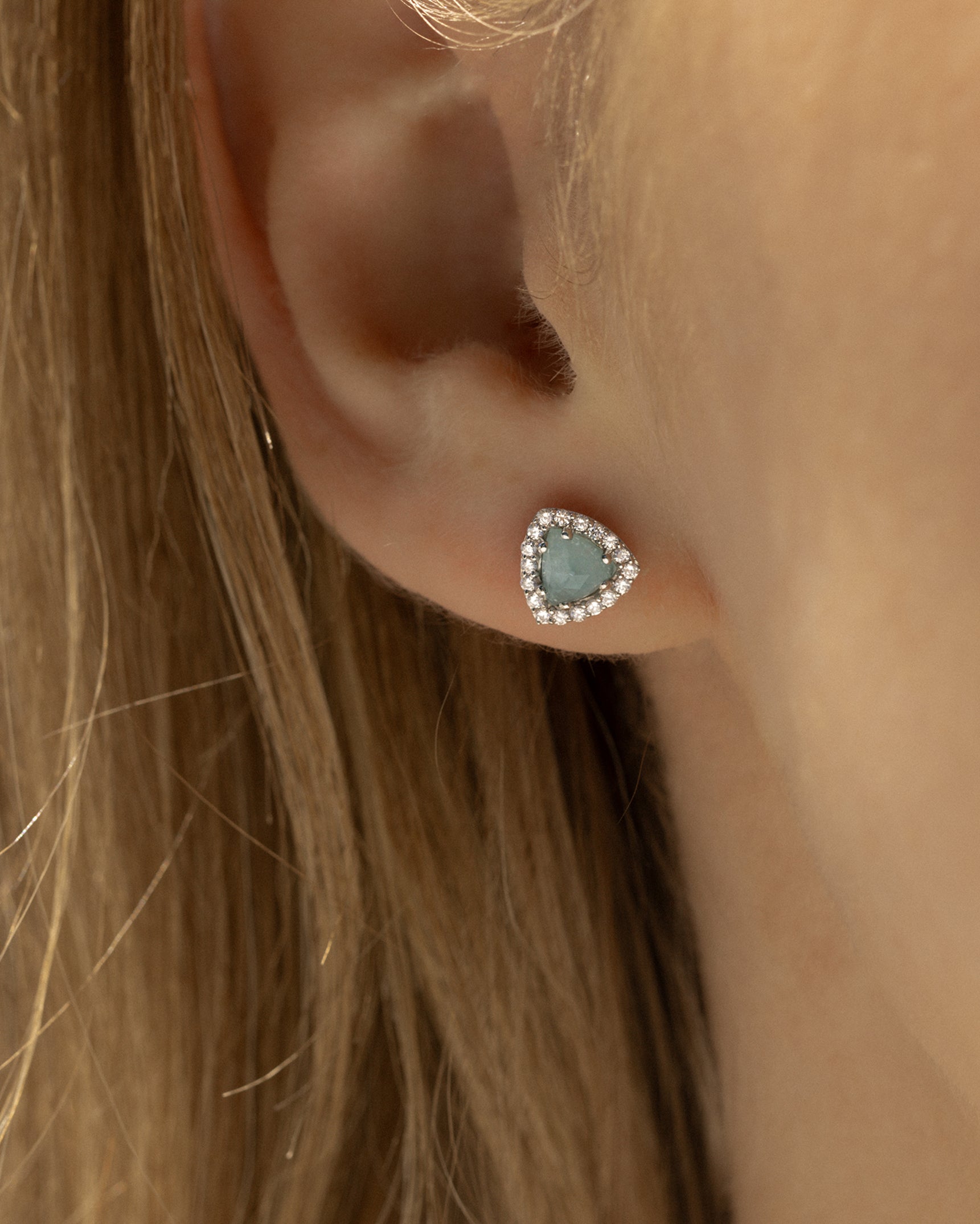 Trielle Mini Aquamarine Studs
