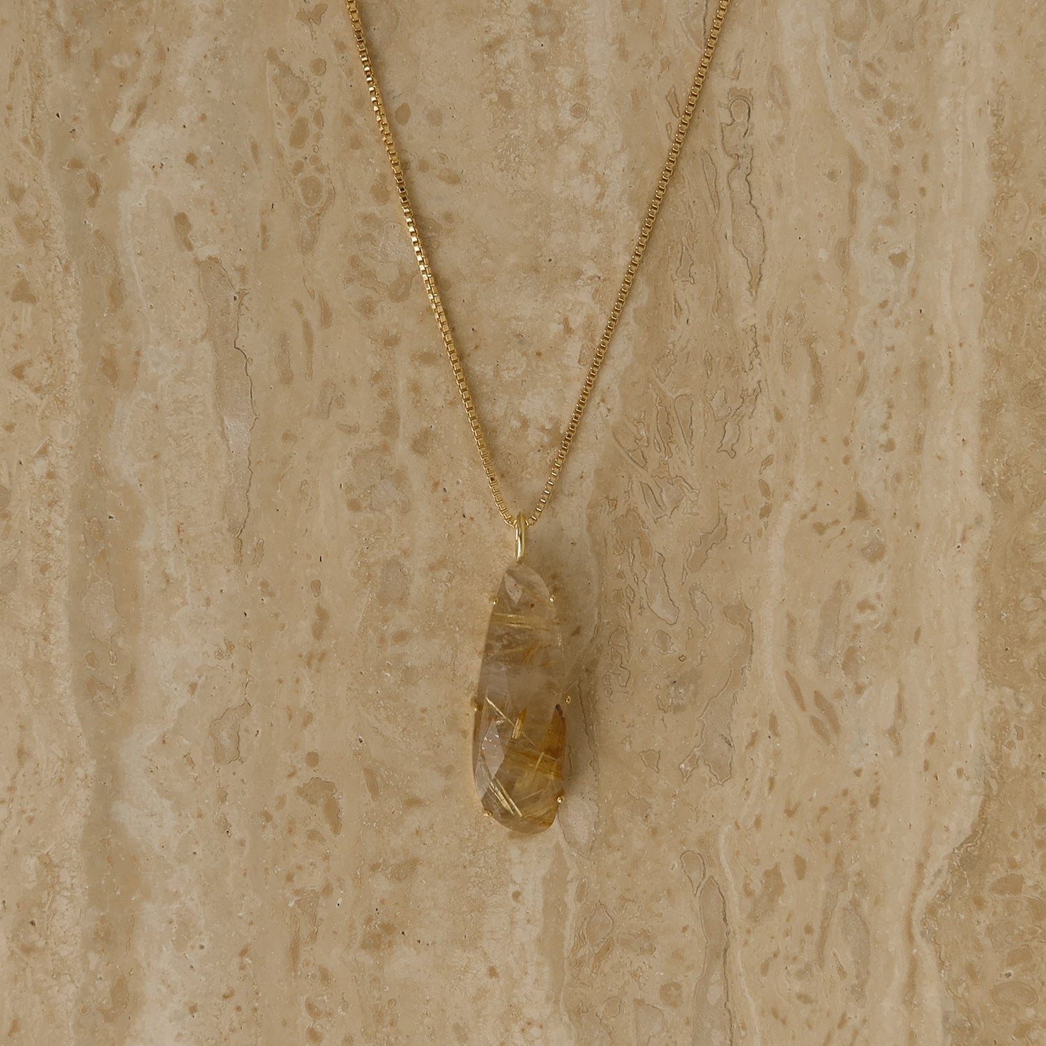 Freeform Rutilated Quartz Necklace