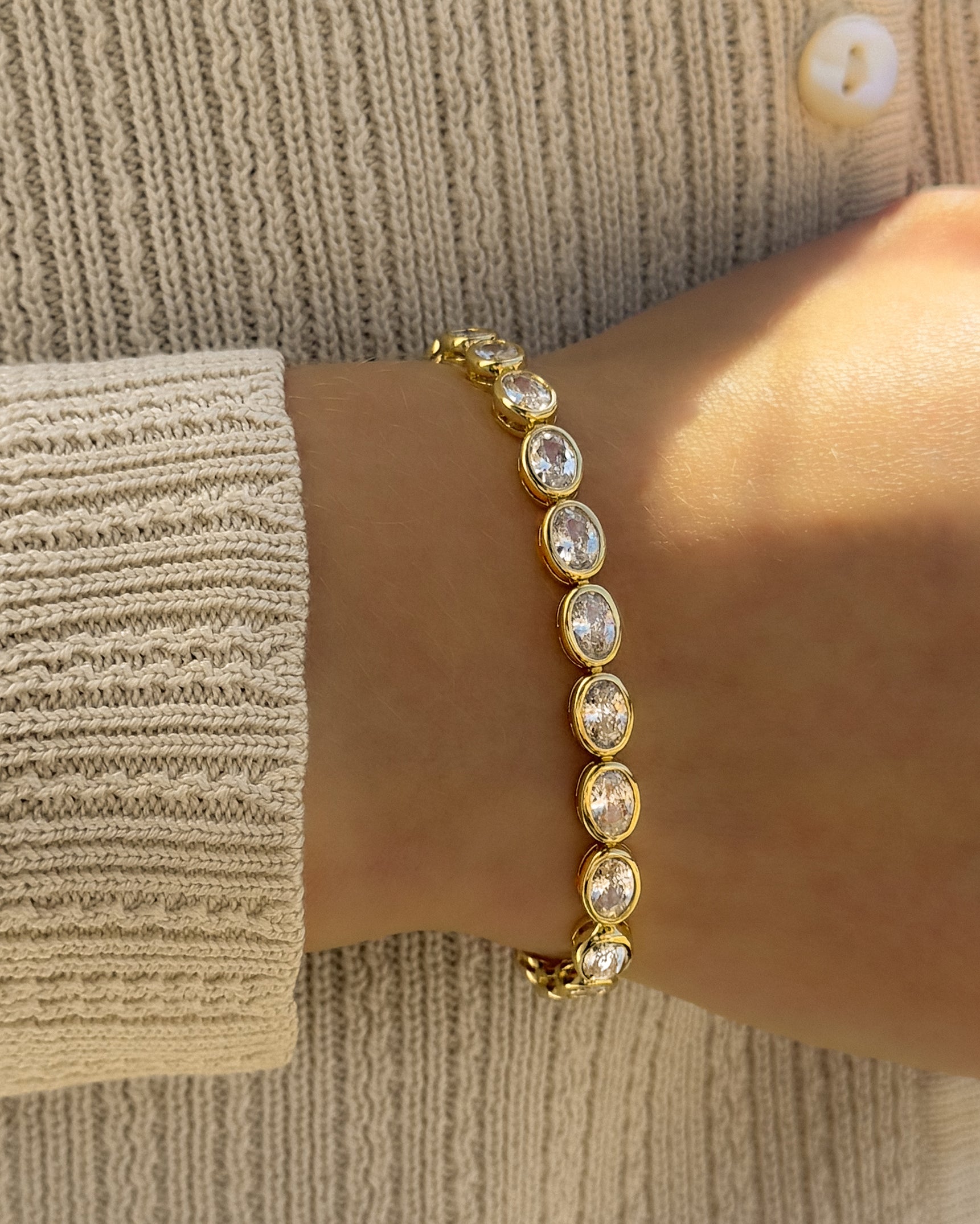 Oval Bezel Tennis Bracelet