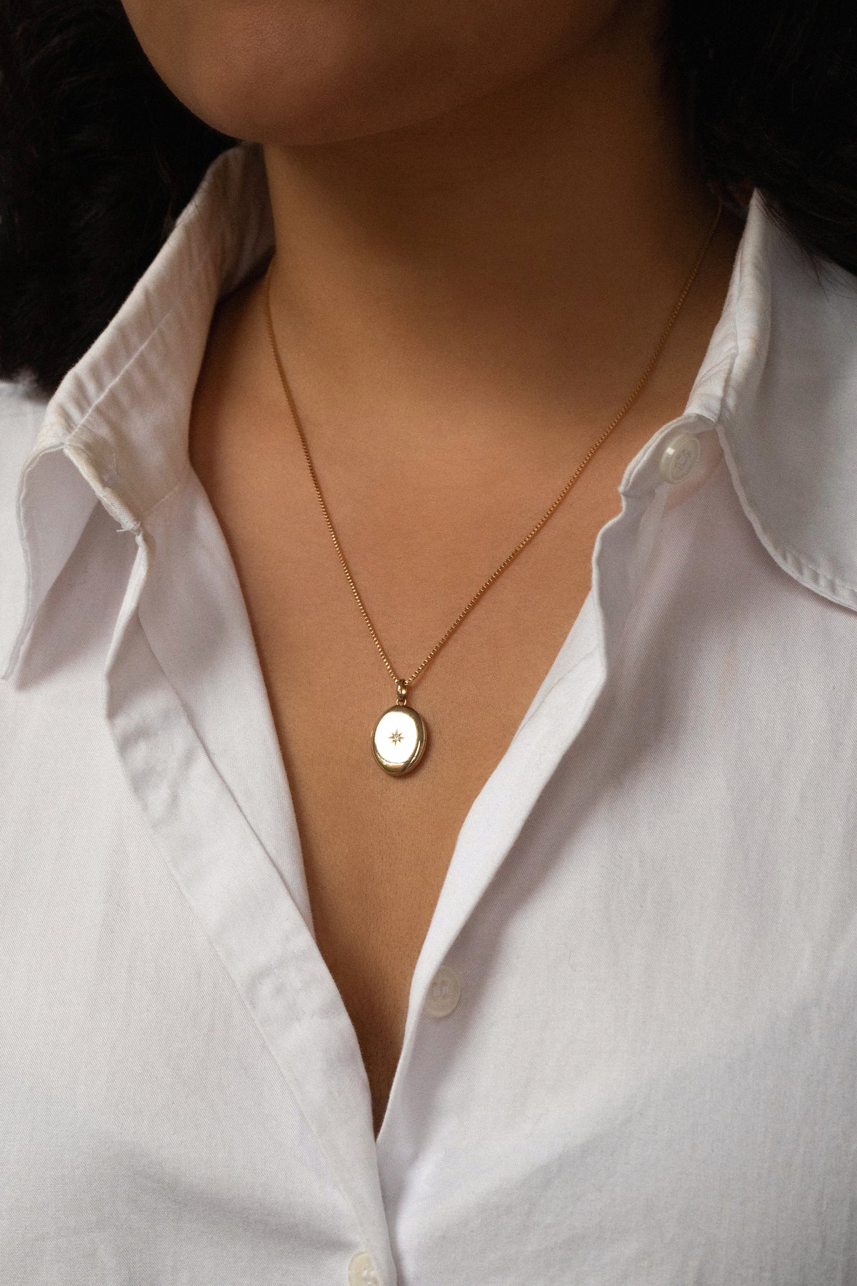 Oval Diamond Locket
