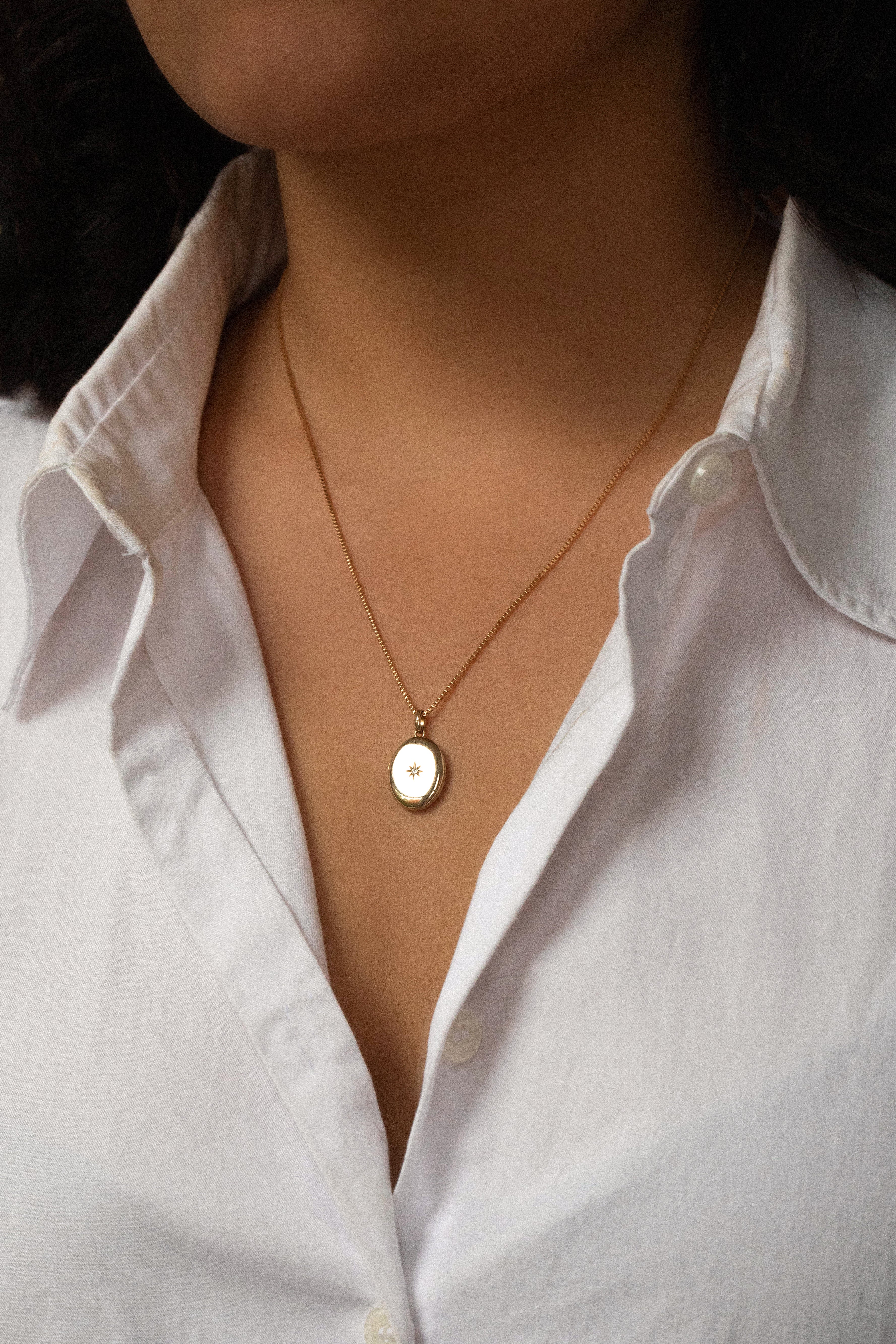 Oval Diamond Locket