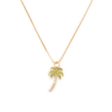 Palm Tree Necklace  | Gold & CZ