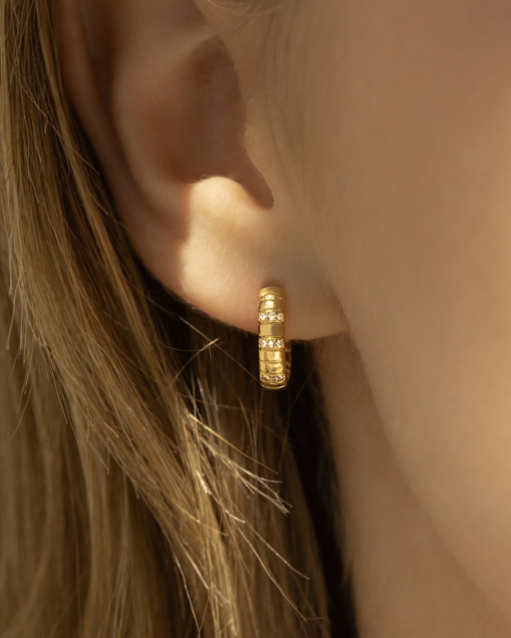Pavé Textured Hoops