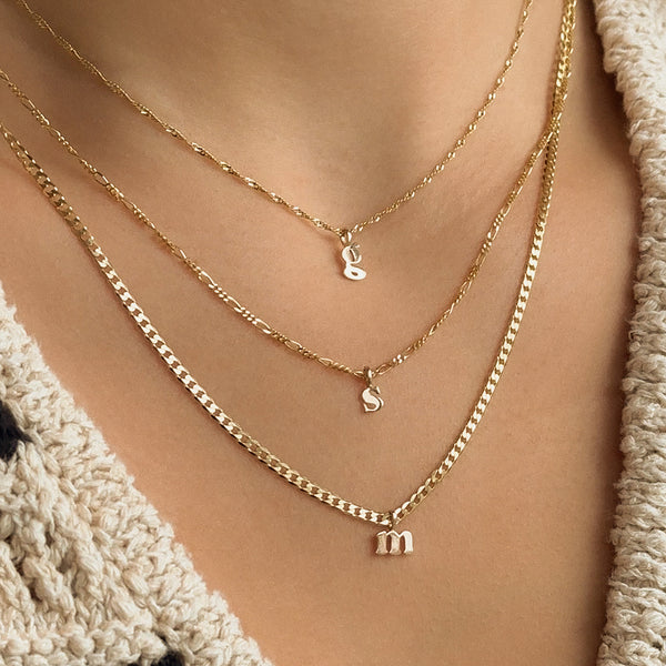 Figaro Chain Spark Necklace | 14k Gold