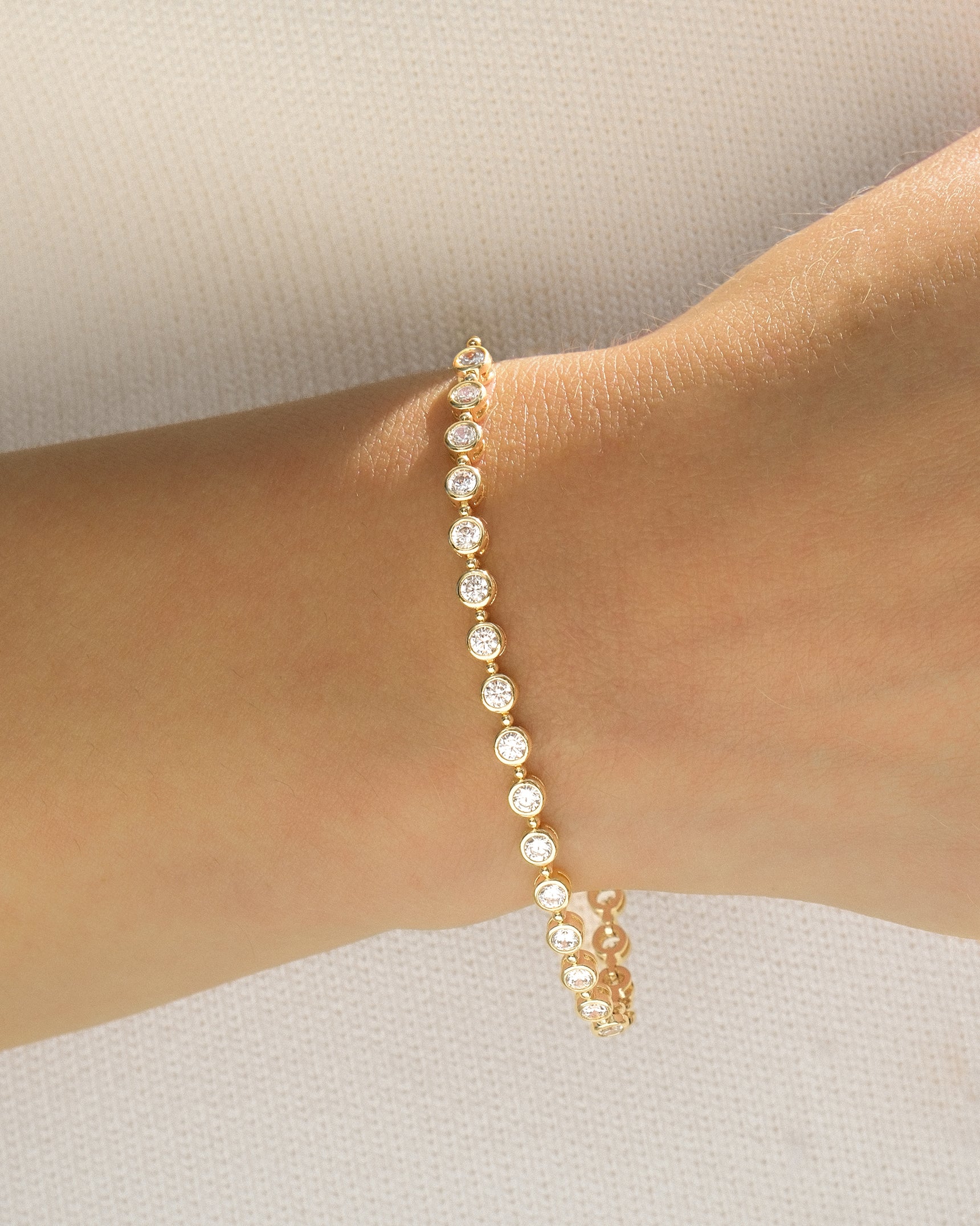 Beaded Bezel Tennis Bracelet