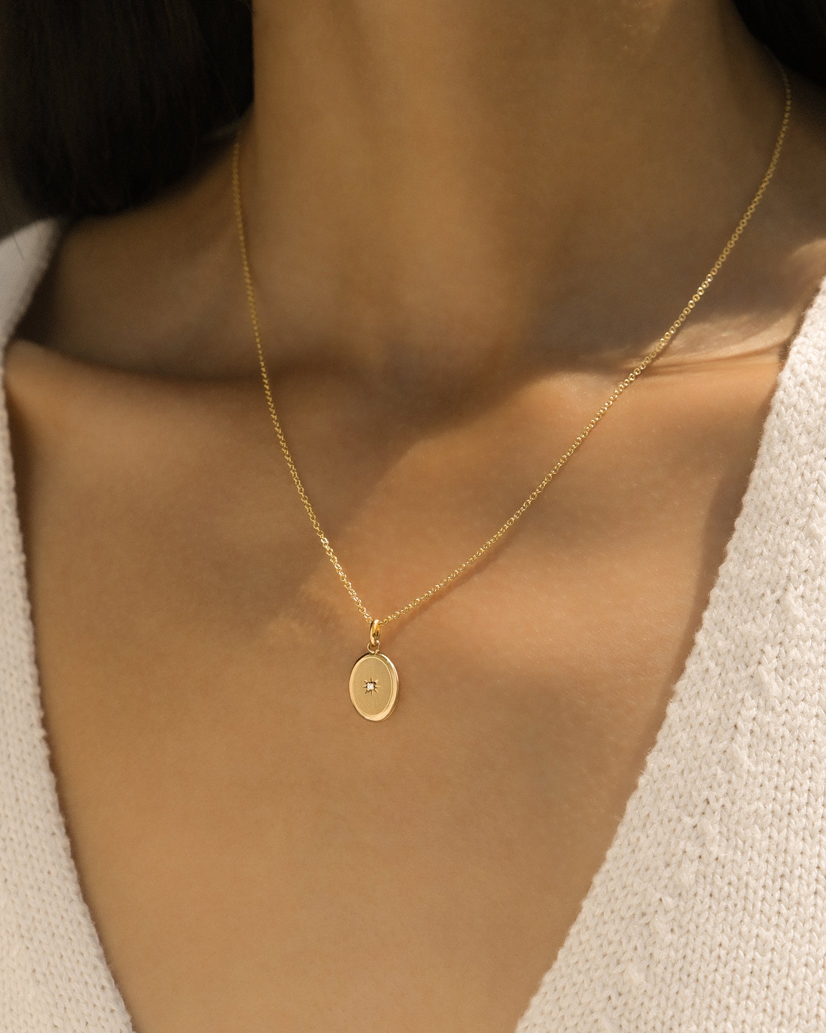 Petite Oval Diamond Locket
