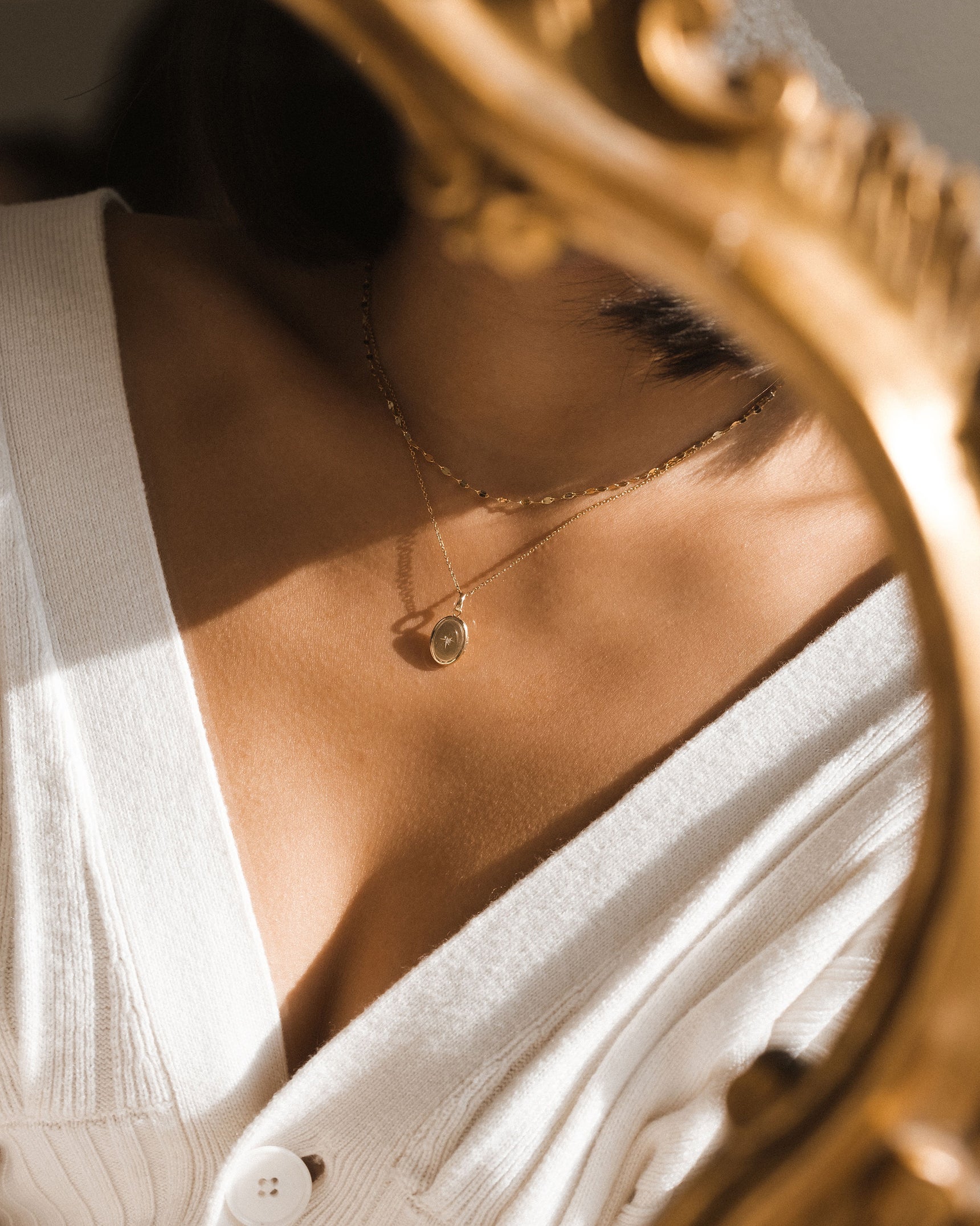 Petite Oval Diamond Locket