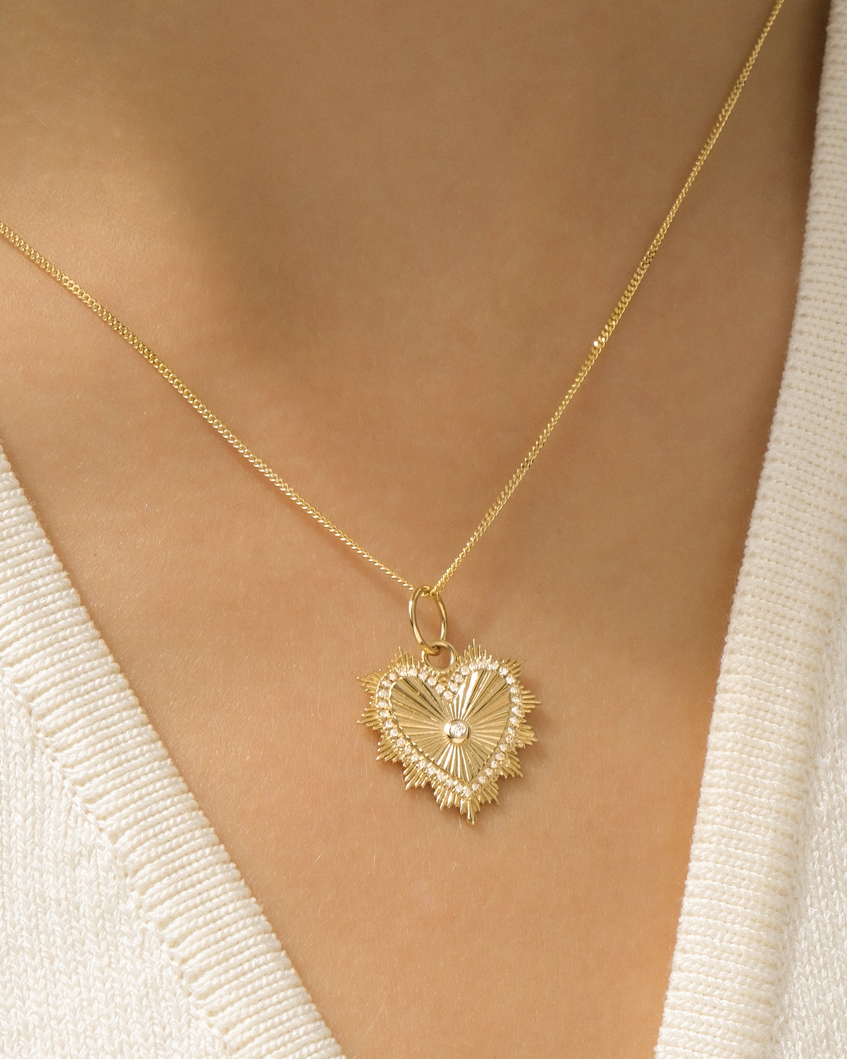 Radiating Heart 14K Necklace