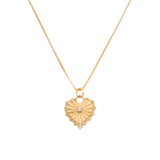 Radiating Heart Necklace | Gold & CZ