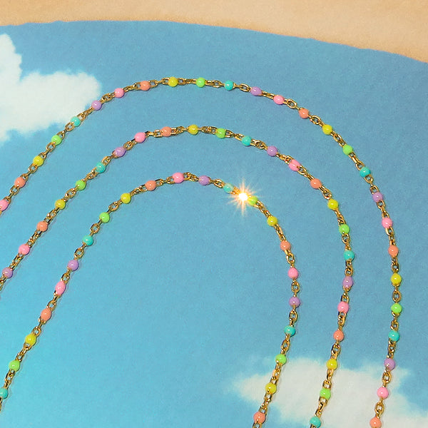 Candy Chain Necklace | Rainbow & Silver