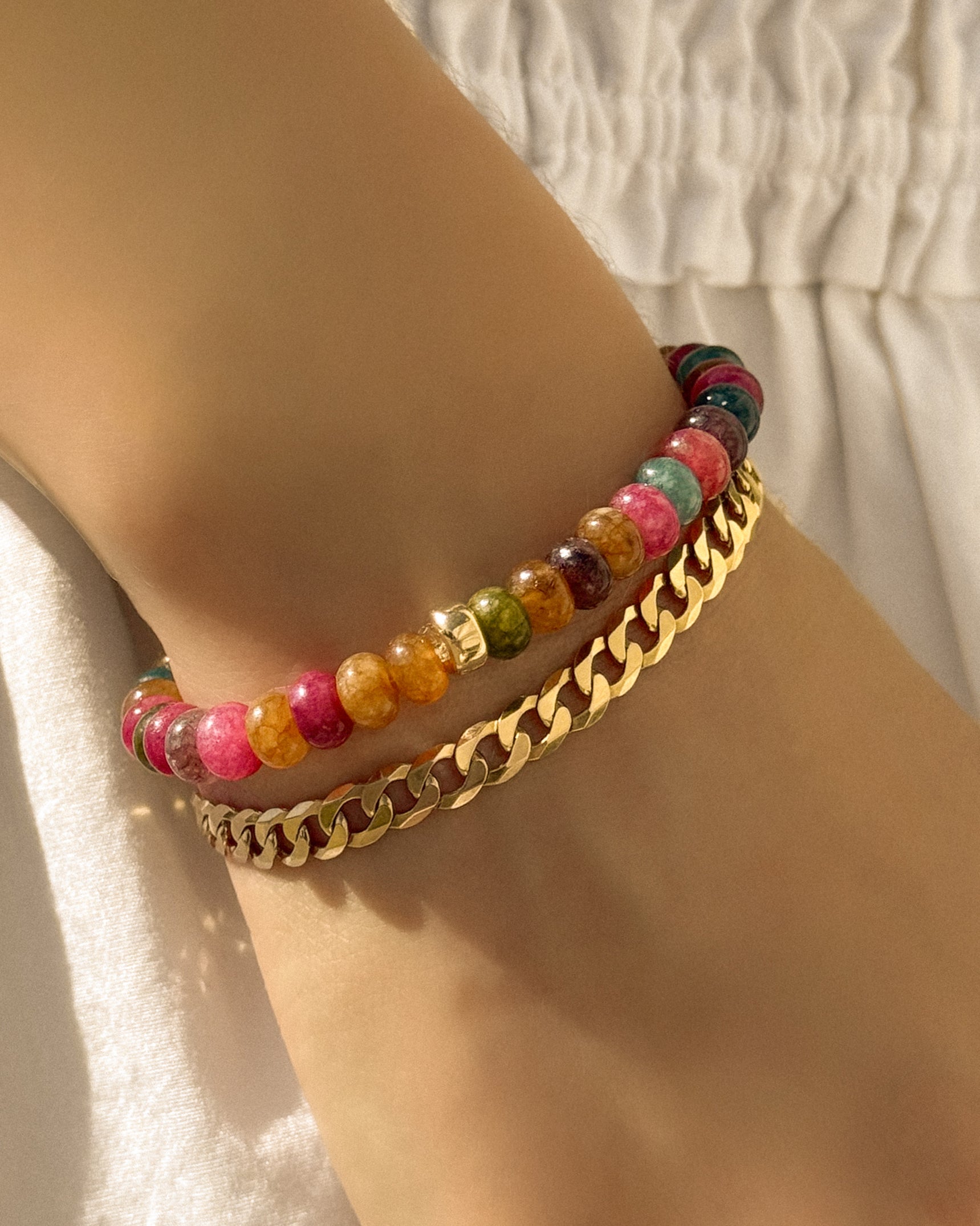 Rainbow Jade Gemstone Bracelet