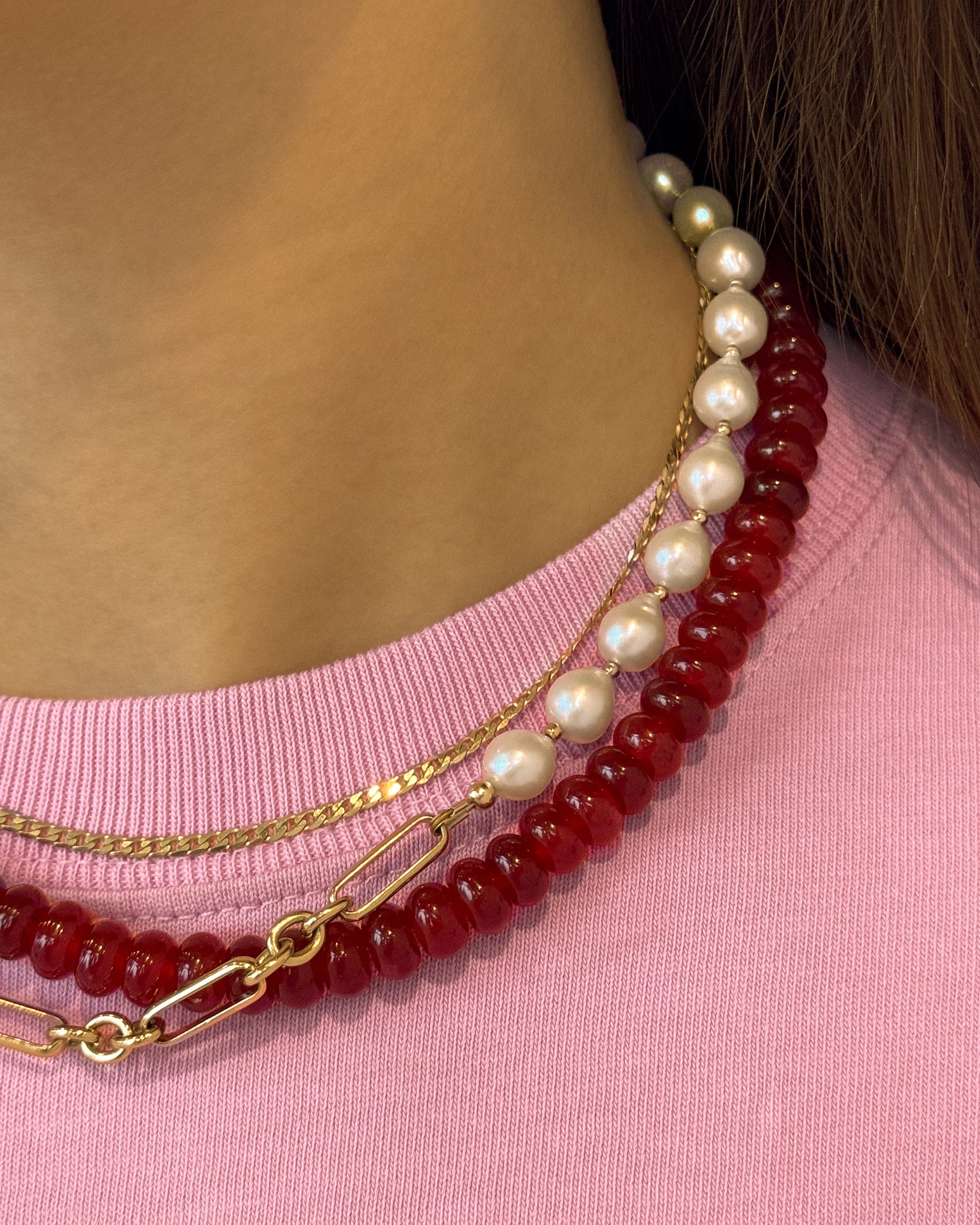 Red Quartz Gemstone Necklace