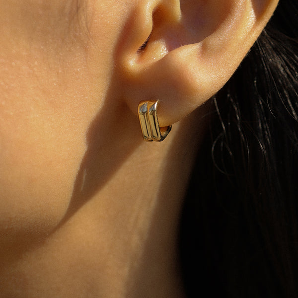 Ribbed Hoops | Gold