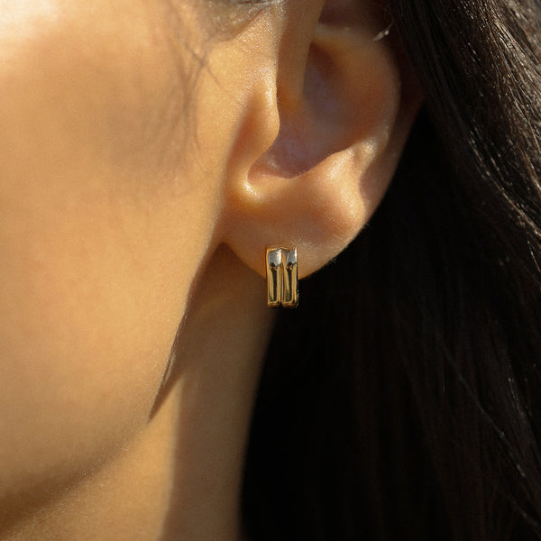 Ribbed Hoops | Gold