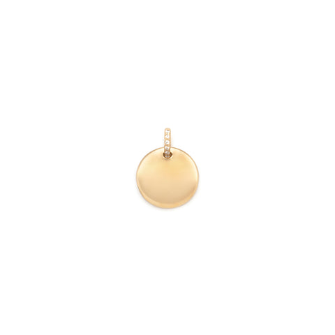 Round Pavé Pendant | 10K Solid Gold & CZ