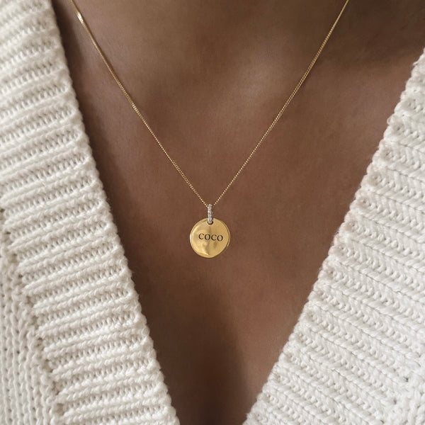 Round Pavé Pendant | Gold Vermeil & CZ