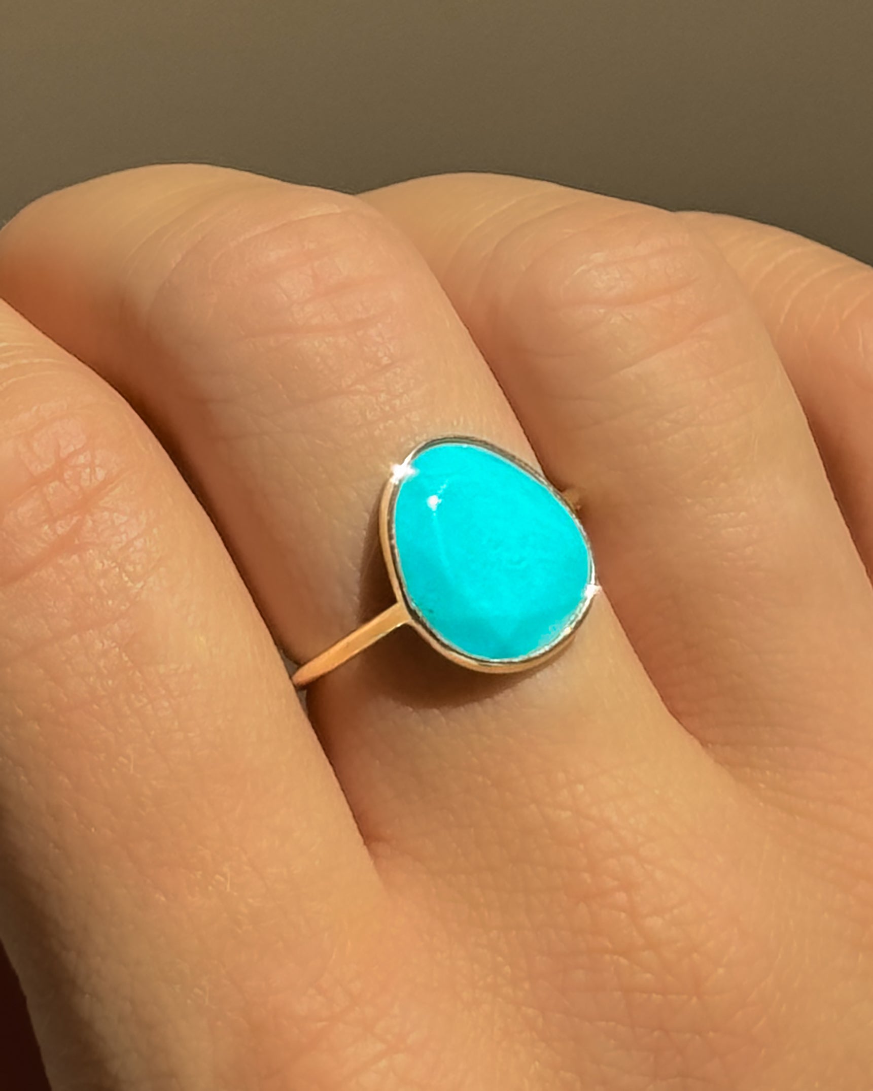 Selena Slice Turquoise Ring