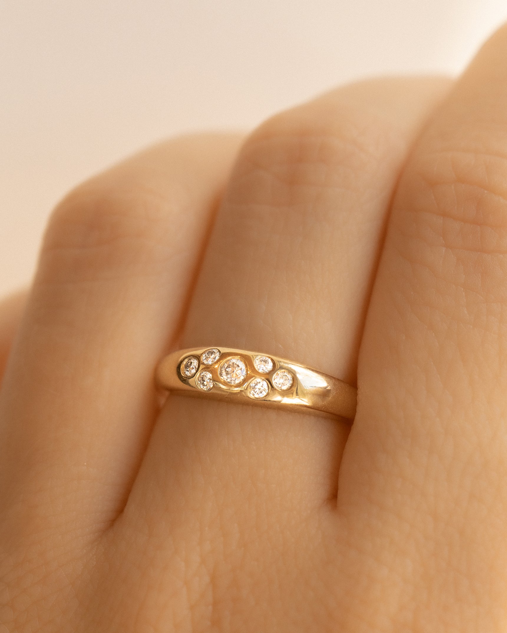 Stardust Diamond 14K Dome Ring