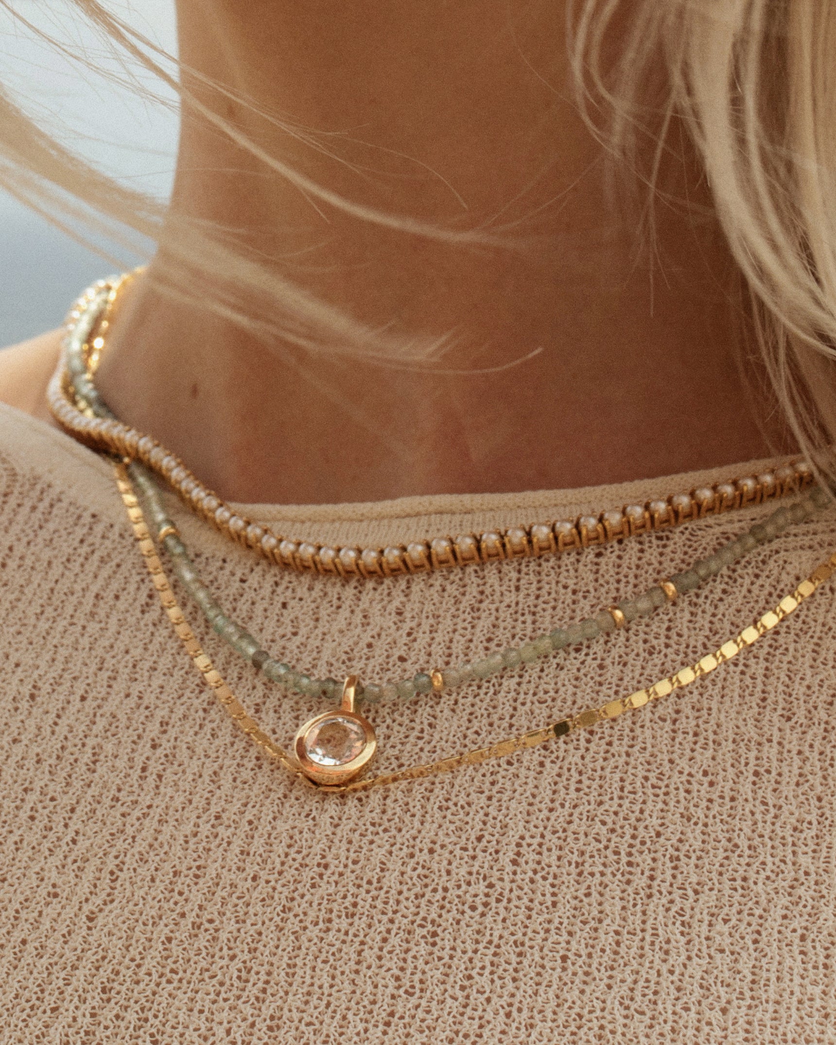 Tennis Pearl Necklace