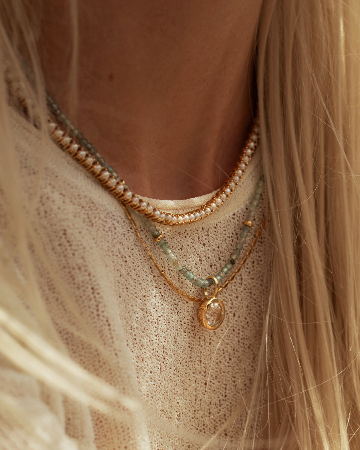 Tennis Pearl Necklace