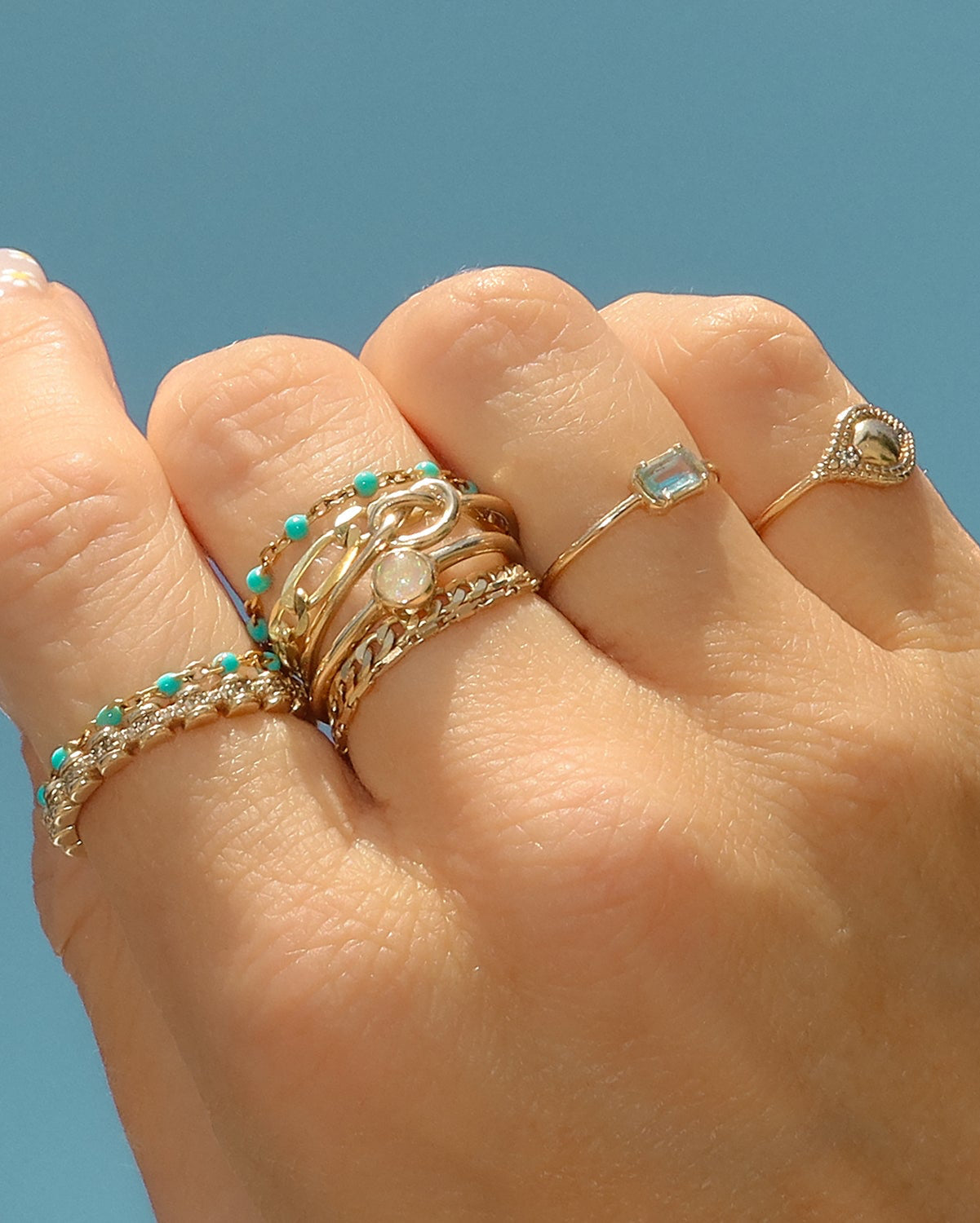 Turquoise Candy Chain Ring