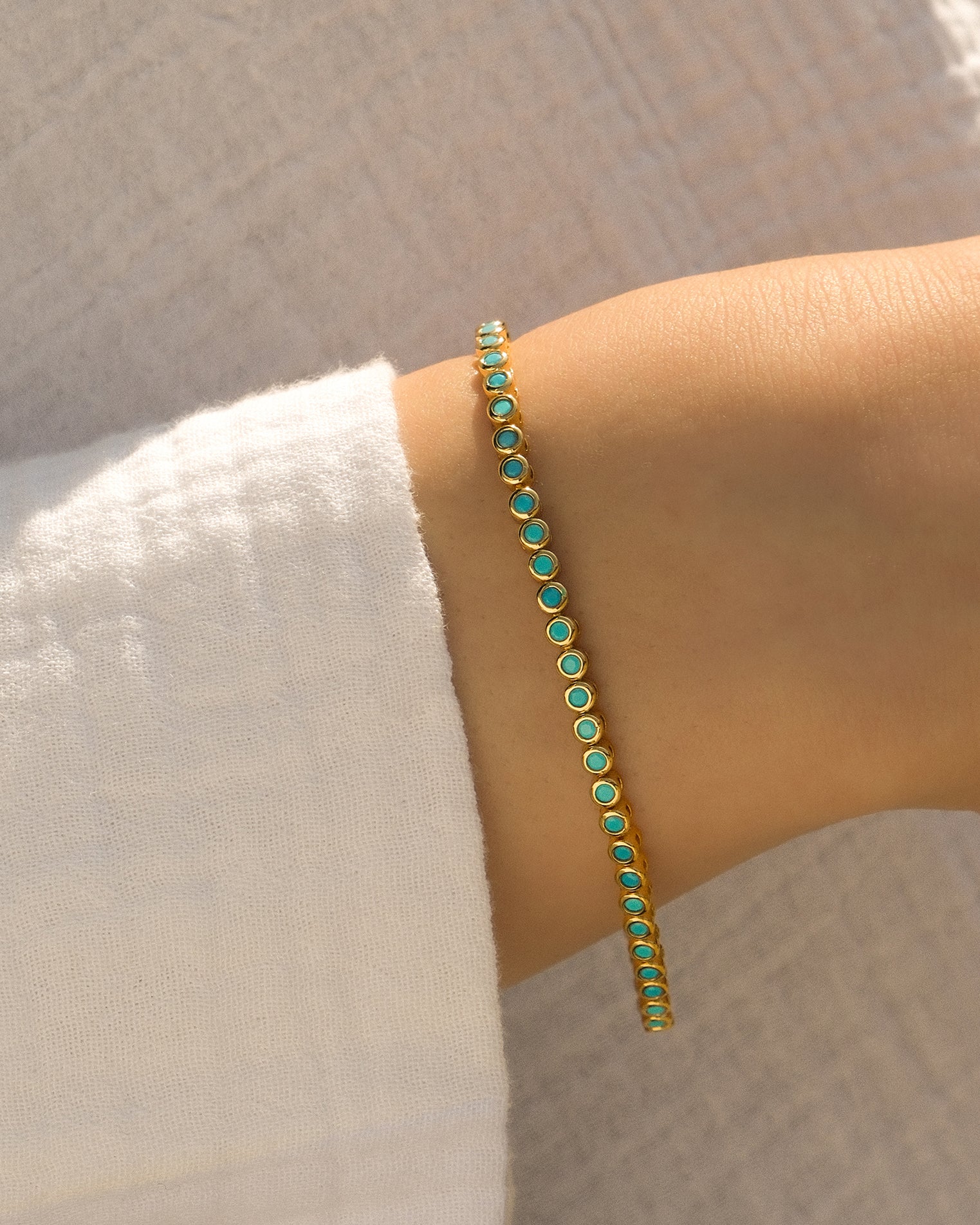 Turquoise Bezel Tennis Bracelet