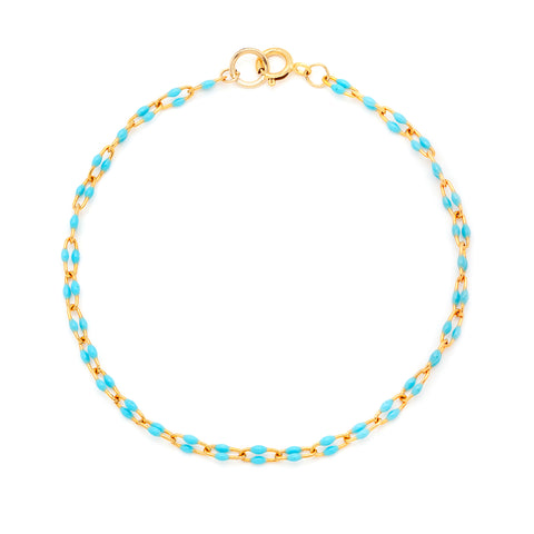 Candy Chain Anklet | Turquoise U-Link & Goldfill