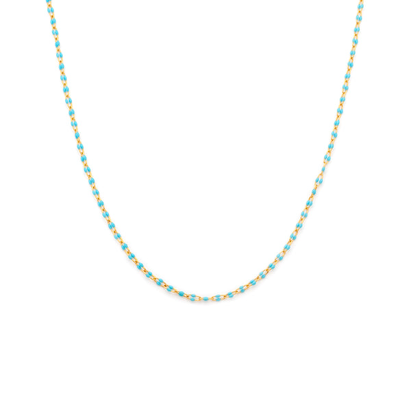 Candy Chain Necklace | Turquoise U-Link & Goldfill