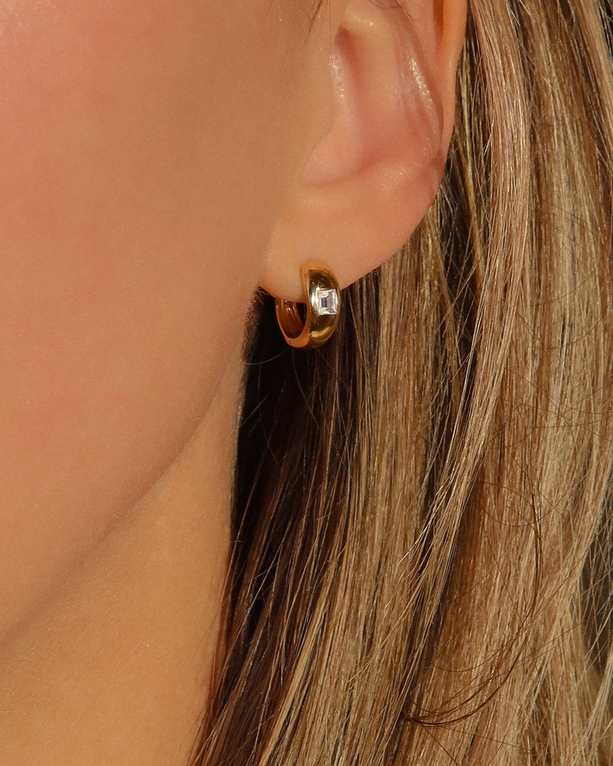 White Topaz Huggies