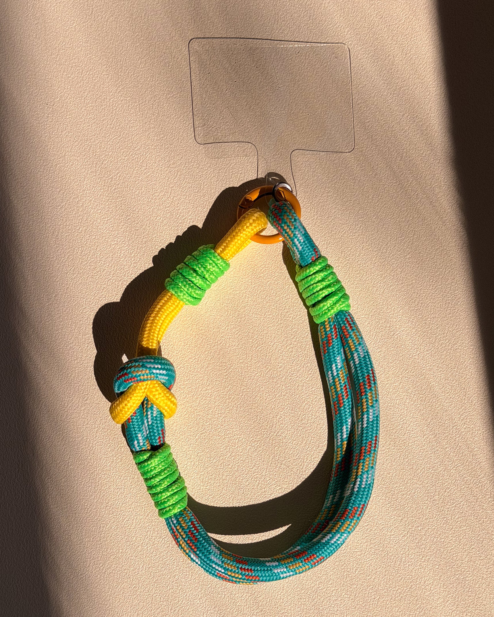 Braided Yellow & Blue Nylon Phone Wristlet