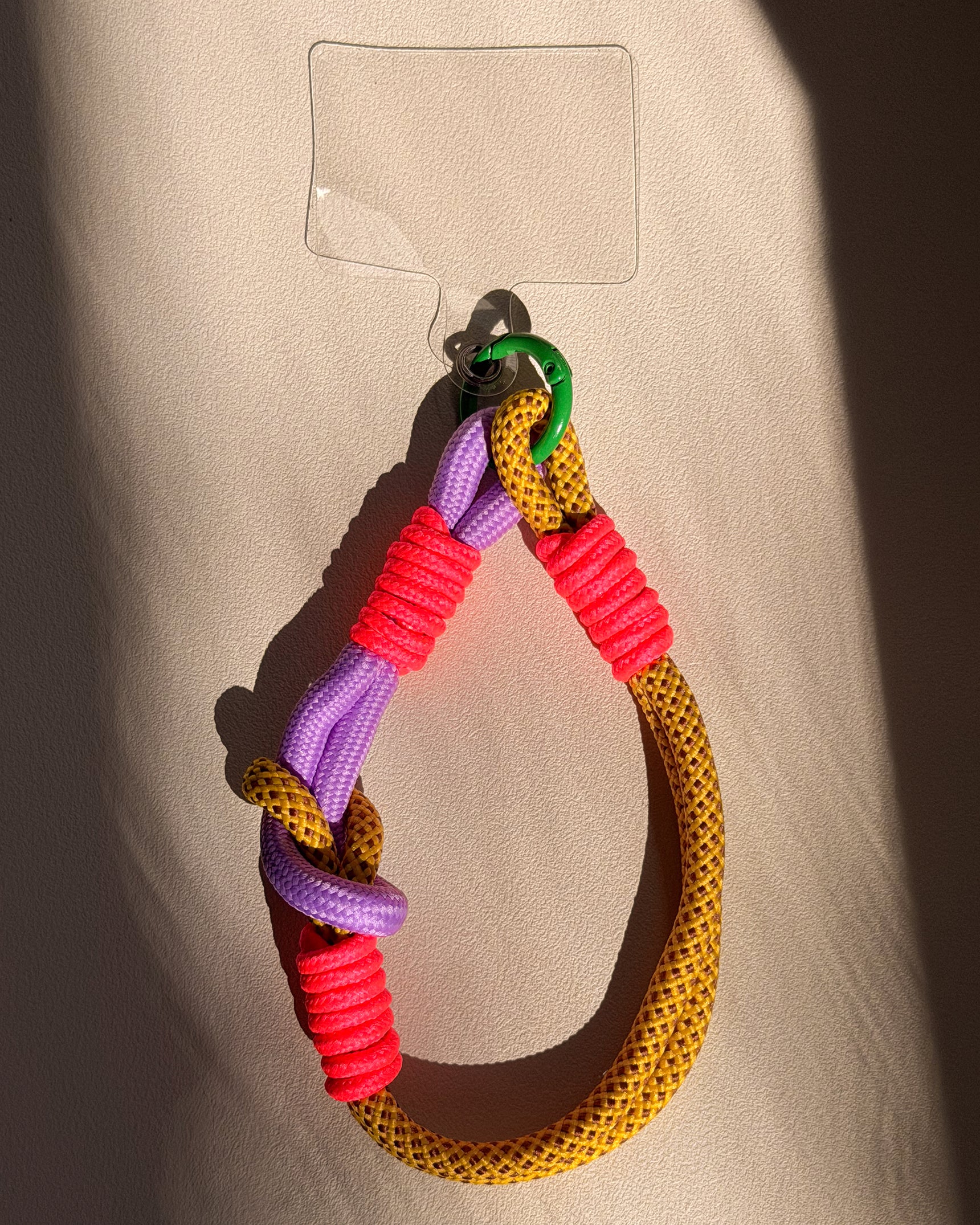 Braided Yellow & Purple Nylon Phone Wristlet