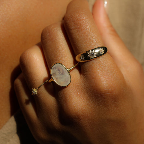 Etoile Ring | 10k Gold & White Topaz
