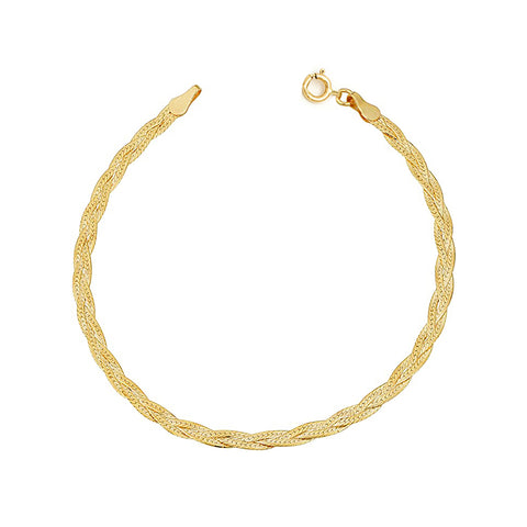 Braided Herringbone Bracelet | 10k Gold