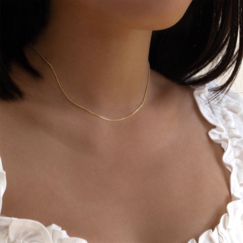 Curb Chain Necklace | Solid 14k Gold