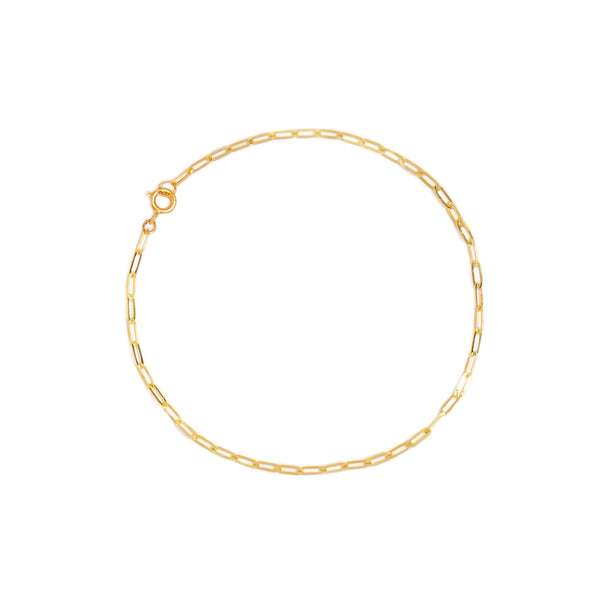 Flat Drawn Cable Bracelet | Solid 14k Gold