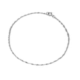 Singapore Chain Anklet | Solid 14k White Gold