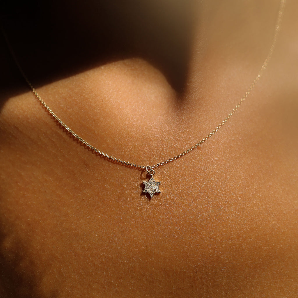 14k Gold Engravable Star Of David Necklace | Tiny Tags